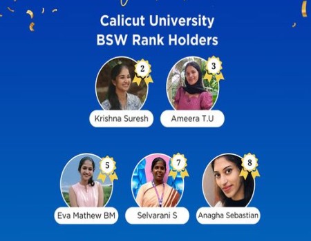 Top Ranks in Calicut Iniversity BSW programme